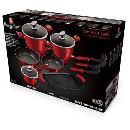 Sada nádobí s mramorovým povrchem Berlingerhaus BH-6781 14 ks Burgundy Metallic Line (3)