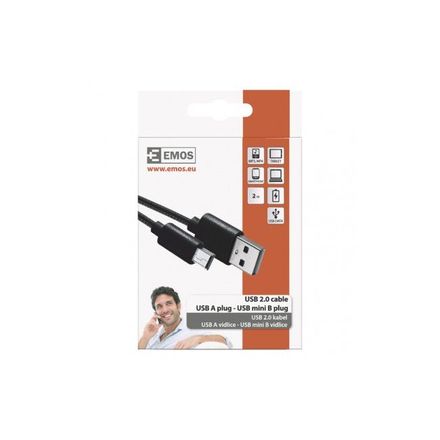 USB kabel Emos SM7009BL USB kabel 2.0 A/M - mini B/M 2m černý