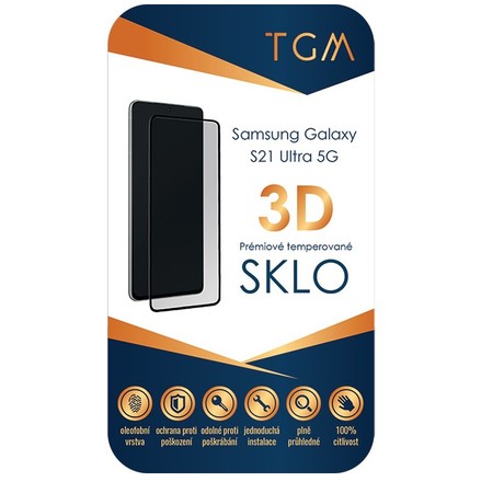 Tvrzené sklo TGM Tvrzené sklo 3D na Samsung Galaxy S21 Ultra - černé