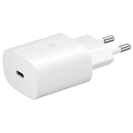 Nabíječka do sítě Samsung USB-C, 25W, bez kabelu - bílá