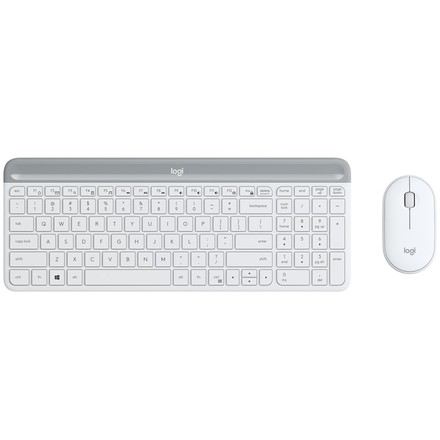 Set klávesnice s myší Logitech Wireless Combo Slim MK470 - bílá