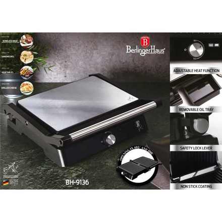 Kontaktní gril s nepřilnavým povrchem Berlingerhaus BH-9136 2000 W Royal Black Collection (7)
