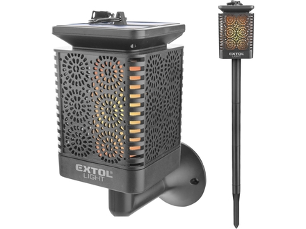 LED pochodeň Extol Light (43133) s plamenem, solární nabíjení, 12x LED