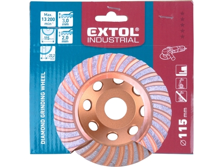 Diamantový kotouč Extol Industrial (8703101) brusný lamelový, O 115x22,2mm (2)