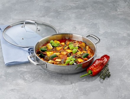 Pánev nerezová s poklicí Kela KL-10186 nerez 18/10 FLAVORIA 28 cm (1)