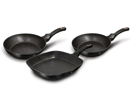 Pánev s mramorovým povrchem Berlingerhaus BH-6156 Black Rose Collection sada 3 ks (1)