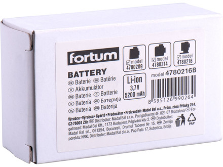 Baterie akumulátorová k laserům Fortum 4780216B baterie akumulátorová k laserům, 3,7V, Li-ion, 5200mAh (19,2Wh) (1)