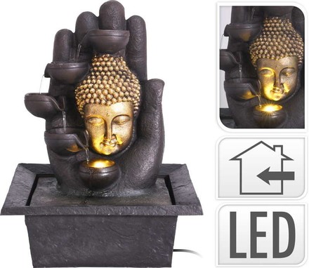 Pokojová fontána ProGarden KO-795202270 s LED osvětlením Buddha