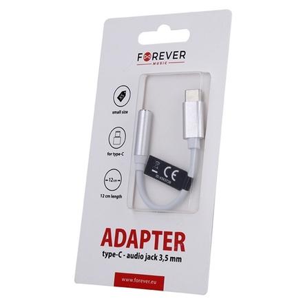 Redukce Forever USB-C/ 3, 5mm Jack - bílá (1)