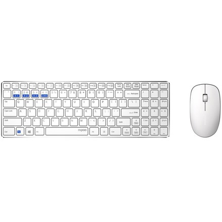 Set klávesnice s myší Rapoo 9300M, CZ/ SK layout - bílá