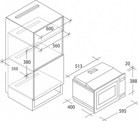 Vestavná mikrovlnná trouba Candy MIG28TXNE (1)