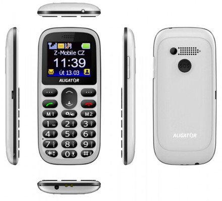 Mobilní telefon pro seniory Aligator A510 Senior White