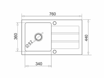 Granitový kuchyňský dřez Pyramis NEXT 76x44 1B 1D vanilla (70.075.501) (1)
