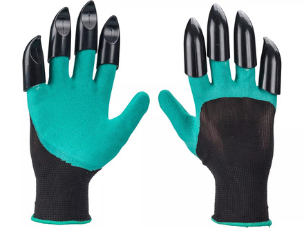 Rukavice Extol Premium 8856661 rukavice zahradní polyesterové s latexem a drápy na pravé ruce, velikost 8&quot;