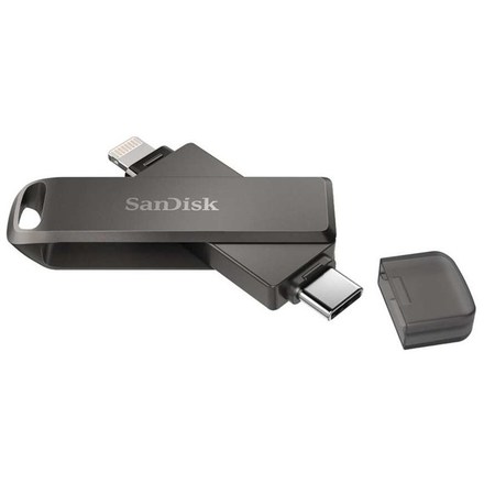 USB Flash disk Sandisk iXpand Luxe 128GB, USB-C + Lightning - šedý