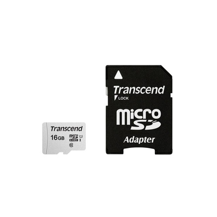 Paměťová karta Transcend 300S microSDHC 16GB UHS-I U1 (95R/10W) + adapter