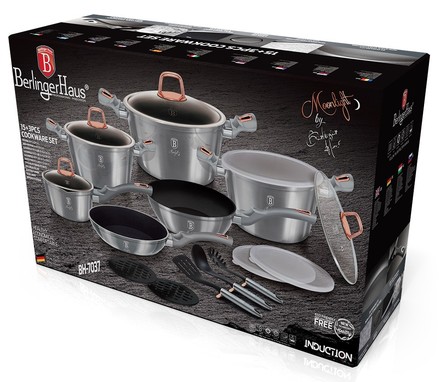 Sada nádobí s mramorovým povrchem Berlingerhaus BH-7037 18 ks Moonlight Edition (1)