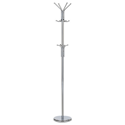 Věšák Autronic Stojanový kovový věšák, chromovaný, výška 180 cm (80001-06B CR)