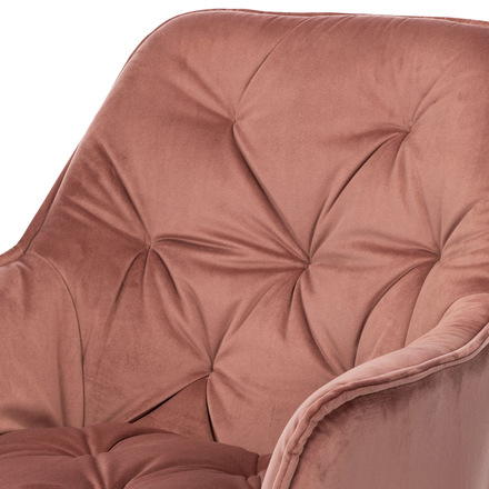 Moderní jídelní židle Autronic Jídelní židle, starorůžová sametová látka, kovová čtyřnohá podnož, černý matný l (DCH-421 PINK4) (6)