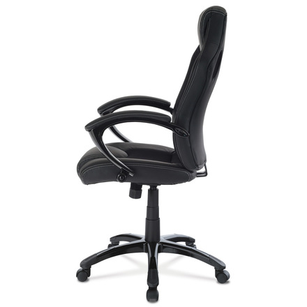 Herní křeslo Autronic Sportovní křeslo, potah černá ekokůže a černá látka MESH, plastový kříž a područ (KA-Y157 BK) (3)