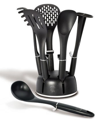 Kuchyňské náčiní ve stojanu Berlingerhaus BH-6218 Kuchyňské náčiní ve stojanu sada 7 ks Royal Black Collection (1)
