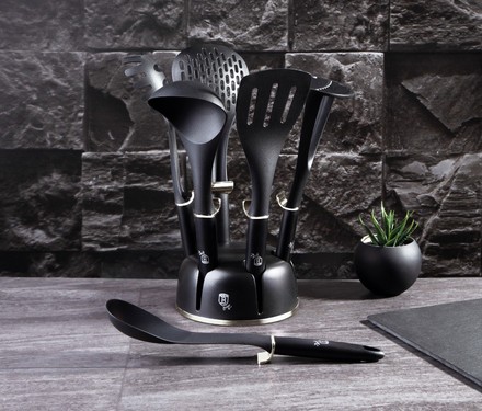 Kuchyňské náčiní ve stojanu Berlingerhaus BH-6218 Kuchyňské náčiní ve stojanu sada 7 ks Royal Black Collection (3)