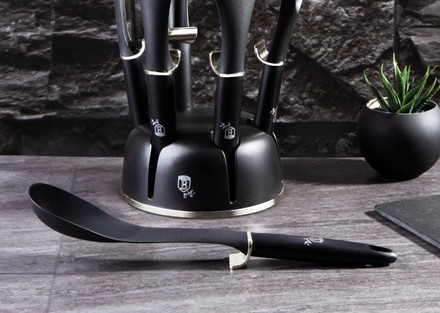 Kuchyňské náčiní ve stojanu Berlingerhaus BH-6218 Kuchyňské náčiní ve stojanu sada 7 ks Royal Black Collection (4)