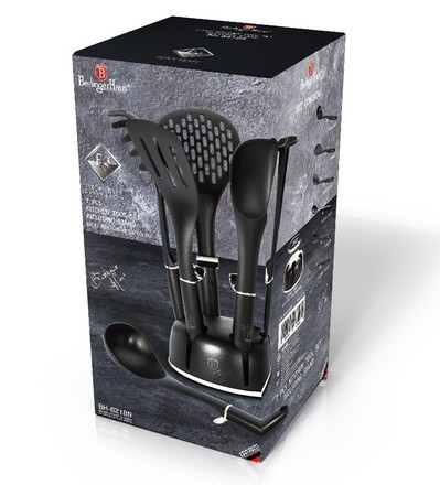 Kuchyňské náčiní ve stojanu Berlingerhaus BH-6218 Kuchyňské náčiní ve stojanu sada 7 ks Royal Black Collection (5)