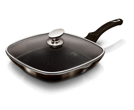 Pánev grilovací s poklicí Berlingerhaus BH-6612 28 cm Shiny Black Collection (1)