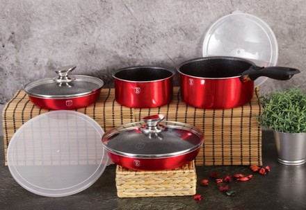 Sada nádobí s mramorovým povrchom Berlingerhaus BH-6145 9 ks Burgundy Metallic Line (4)