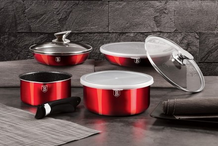 Sada nádobí s mramorovým povrchom Berlingerhaus BH-6145 9 ks Burgundy Metallic Line (5)