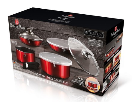Sada nádobí s mramorovým povrchom Berlingerhaus BH-6145 9 ks Burgundy Metallic Line (6)