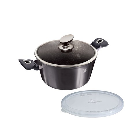 Kastrol s poklicí s mramorovým povrchem Berlingerhaus BH-6892 20 cm Carbon PRO Line (2)