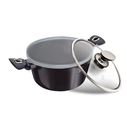 Kastrol s poklicí s mramorovým povrchem Berlingerhaus BH-6892 20 cm Carbon PRO Line (3)