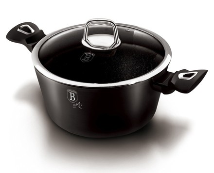 Kastrol s poklicí s mramorovým povrchem Berlingerhaus BH-1851 20 cm Black Silver Collection (2)