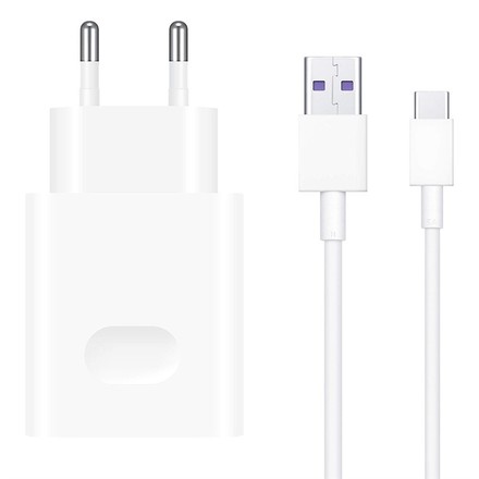 Nabíječka do sítě Huawei SuperCharge 22.5W, 1x USB, + USB-C kabel 1m - bílá
