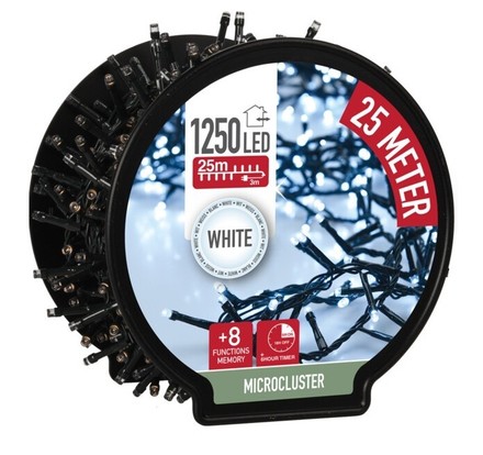 Vánoční řetěz Homestyling KO-AX8521040 s časovačem 1250 LED bílých, IP44 (2)