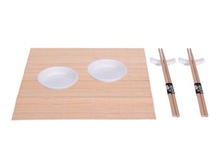 Sushi set Excellent KO-278000190bila Sushi set porcelán / bambus sada 7 ks bílá