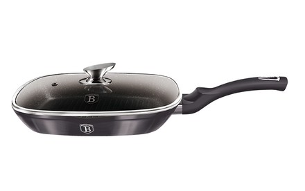 Pánev grilovací s mramorovým povrchem Berlingerhaus BH-6909 a poklicí 28 cm Carbon PRO Line