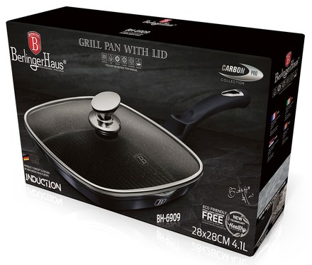 Pánev grilovací s mramorovým povrchem Berlingerhaus BH-6909 a poklicí 28 cm Carbon PRO Line (7)
