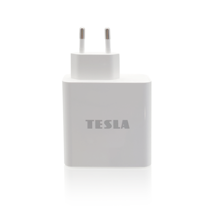 Nabíječka do sítě Tesla Device PA65, 2x USB, USB-C 65W - bílá