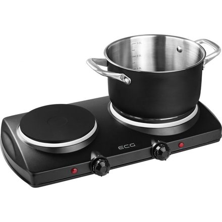Elektrický dvouplotýnkový vařič ECG EV 2512 Black (4)