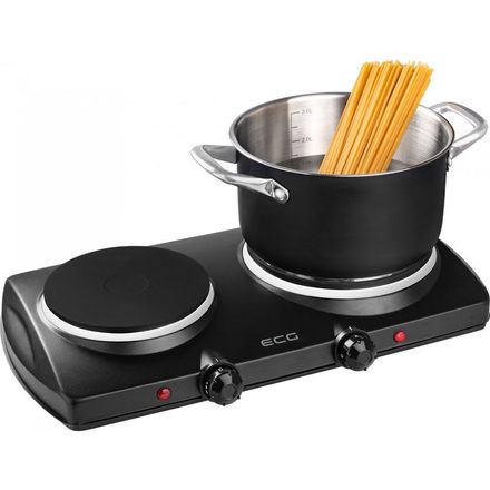 Elektrický dvouplotýnkový vařič ECG EV 2512 Black (5)