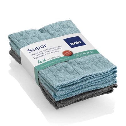 Utěrka Kela KL-12731 Utěrka univerzální sada 4ks SUPOR mikrovlákno zelená / šedá