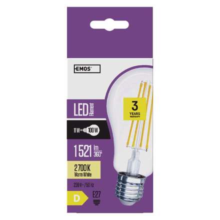 LED žárovka Emos Z74284 LED FLM A60 11W (100W) 1521lm E27 (3)