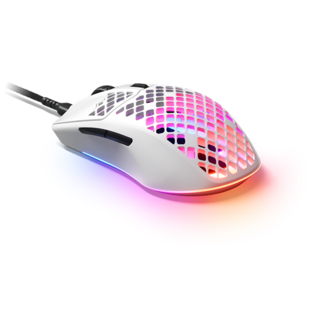 Počítačová myš SteelSeries Aerox 3 (2022) / optická/ 6 tlačítek/ 8500DPI - bílá
