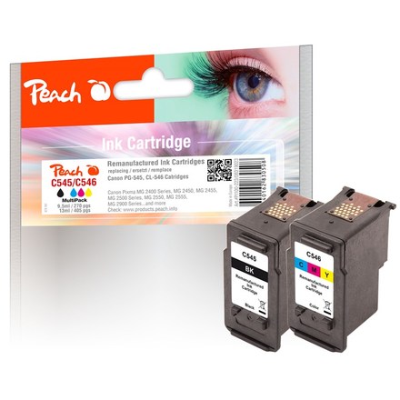 Inkoustová náplň Peach Canon PG-545/CL-546, MultiPack, 9,5 ml, 13 ml kompatibilní CMYK / PEA319023