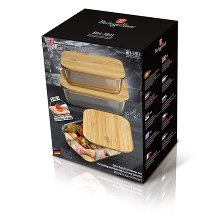 Dóza na potraviny Berlingerhaus BH-7811 Dóza na potraviny s bambusovým víkem sada 3 ks (1)