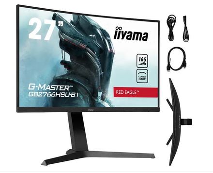 LED monitor Iiyama G-Master GB2766HSU-B1: VA, FullHD@165Hz, 1ms, HDMI, DP, USB, FreeSync, zakřivený, pivot (GB2766HSU-B1)