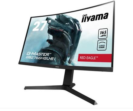 LED monitor Iiyama G-Master GB2766HSU-B1: VA, FullHD@165Hz, 1ms, HDMI, DP, USB, FreeSync, zakřivený, pivot (GB2766HSU-B1) (1)